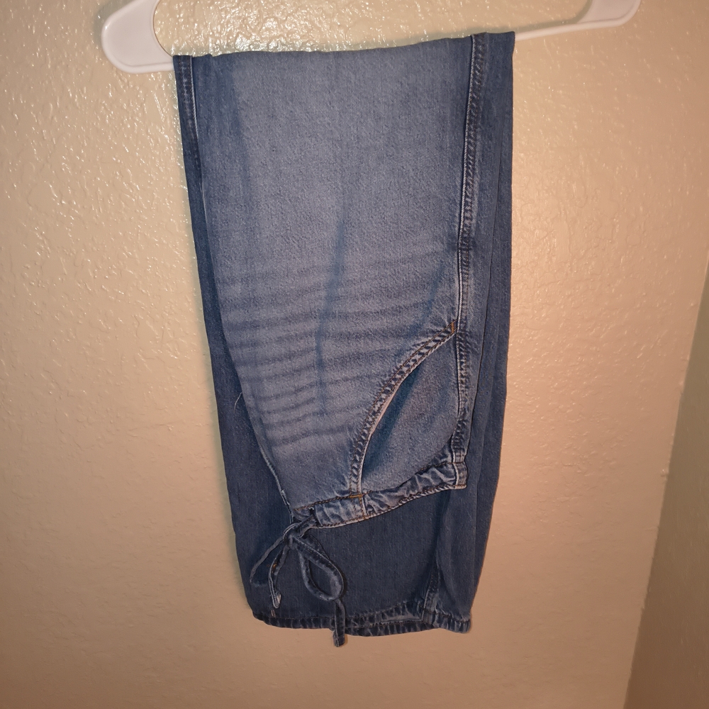 a.n.a Maxi Drawstring Waist Jean Skirt